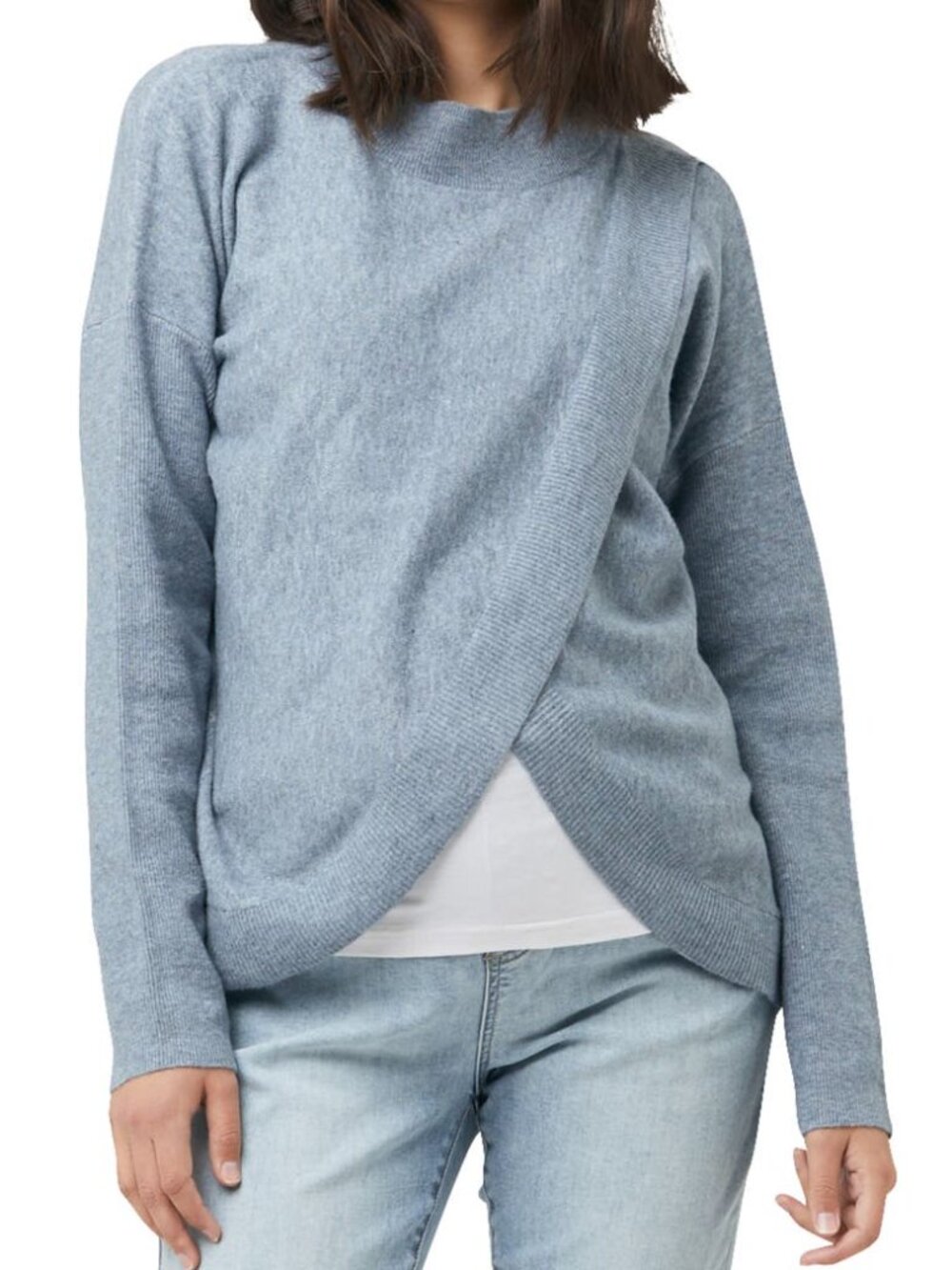 Ripe Maternity Desi Nursing Knit Sweater Blue Marle XS